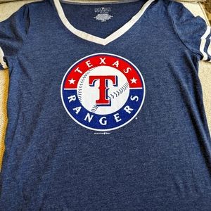 Women's Texas Rangers Genuine Merch 5th & Ocean MBL Blue T-shirt V-neck Size S